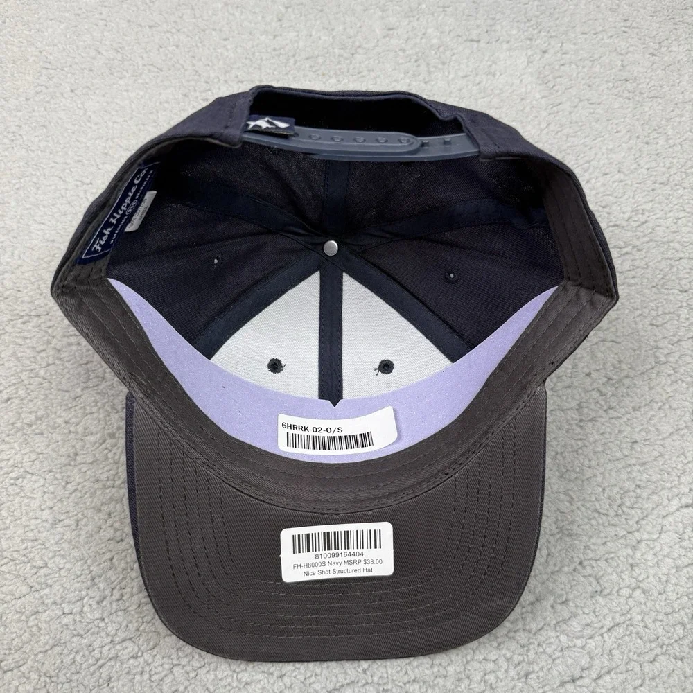 Fish Hippie Hat Cap Snapback Navy Structured Nice Shot Golf Patch Cocktail New